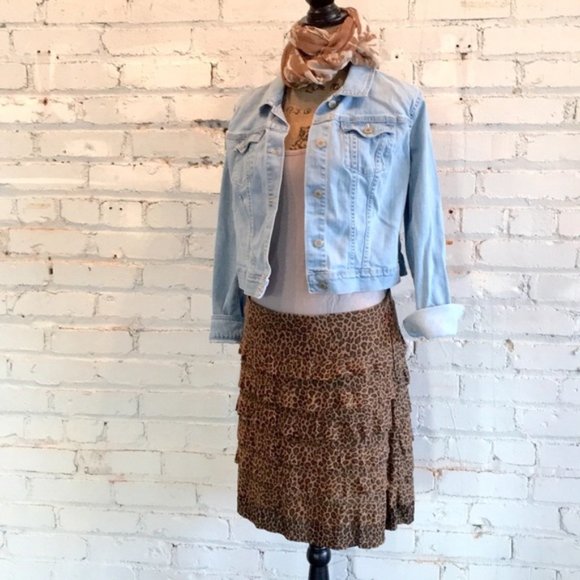 Charlotte Tarantola Dresses & Skirts - NWOT Tiered Animal Print Skirt